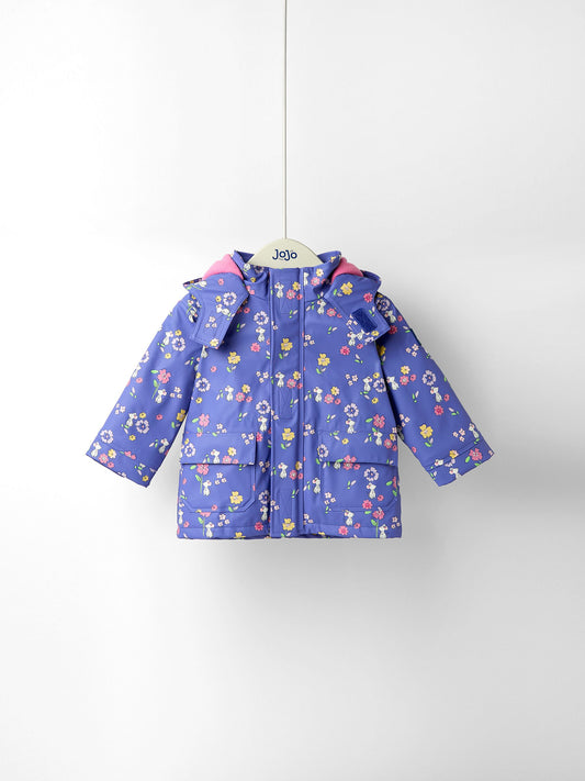 Dsiney Kidz - JoJo Maman Bébé Lilac Mouse Waterproof Cosy Lined Jacket image 1