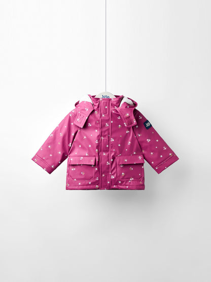 Dsiney Kidz - JoJo Maman Bébé Pink Ditsy Waterproof Cosy Lined Jacket image 5