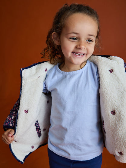 Dsiney Kidz - JoJo Maman Bébé Pink Reversible Borg Lined Jacket image 3
