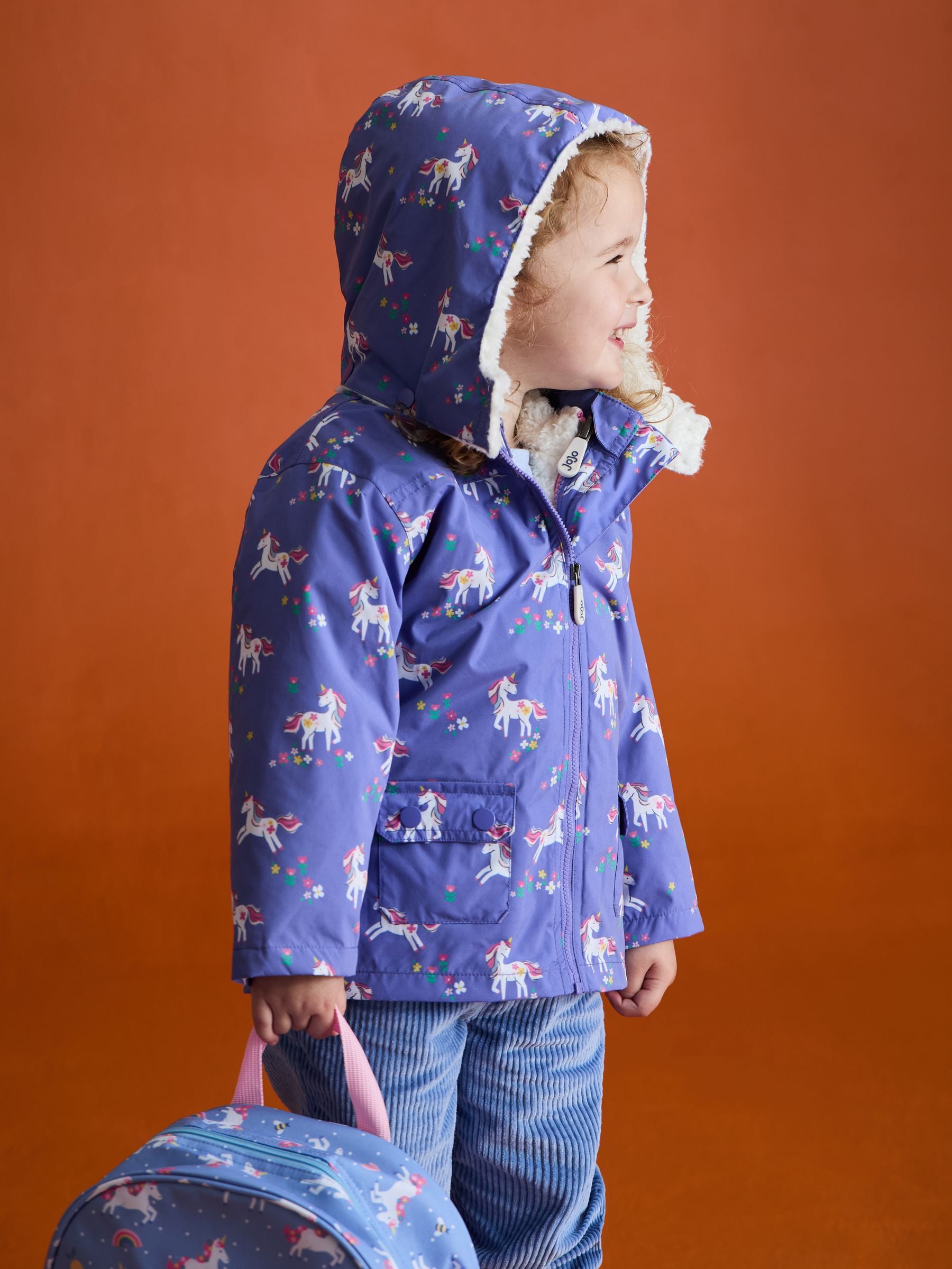 Dsiney Kidz - JoJo Maman Bébé Purple 4-In-1 Waterproof Polar Fleece Jacket image 1