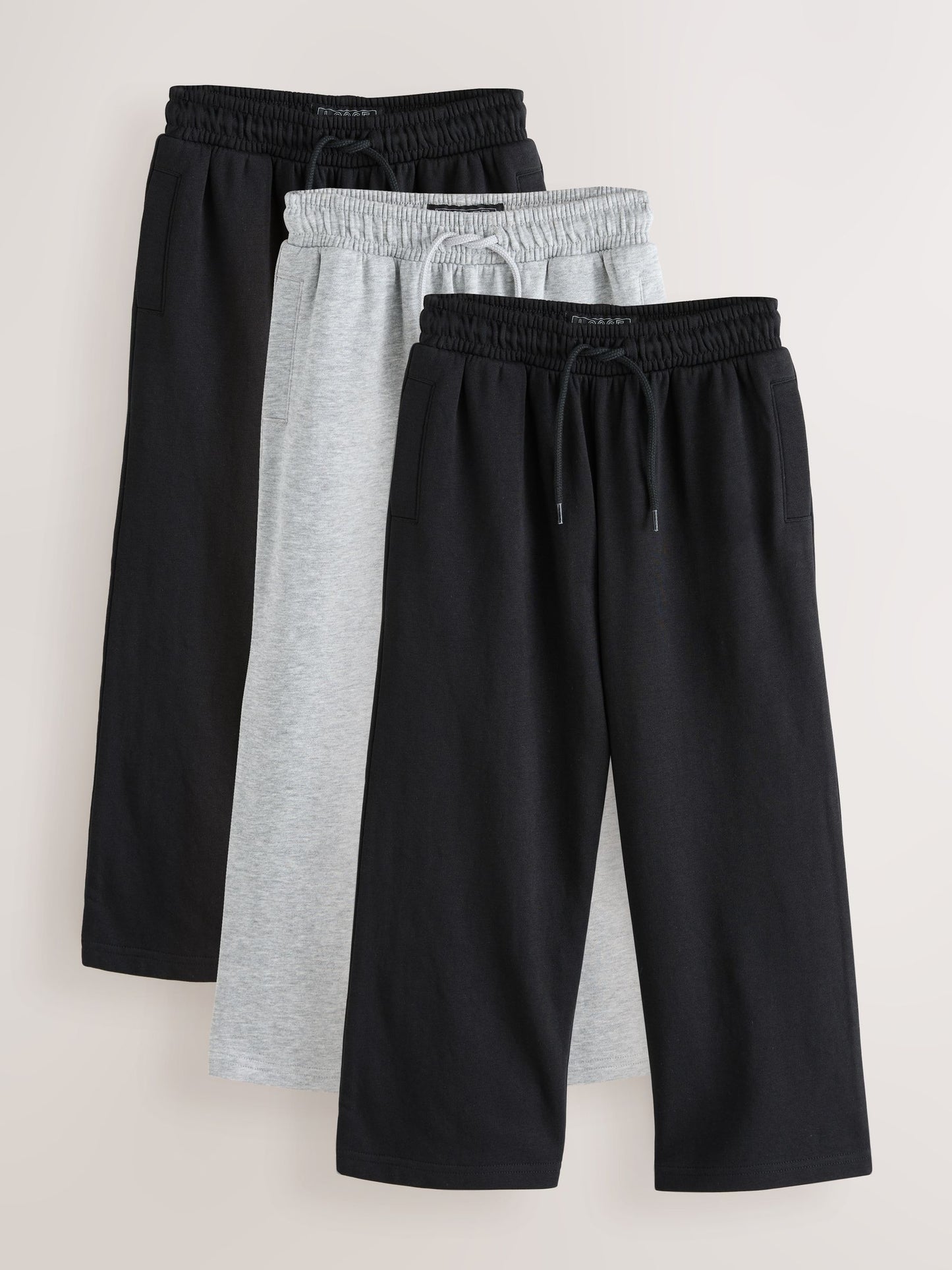 Dsiney Kidz - Grey and Black Wide Fit Joggers 3 Pack (3-16yrs) image 1