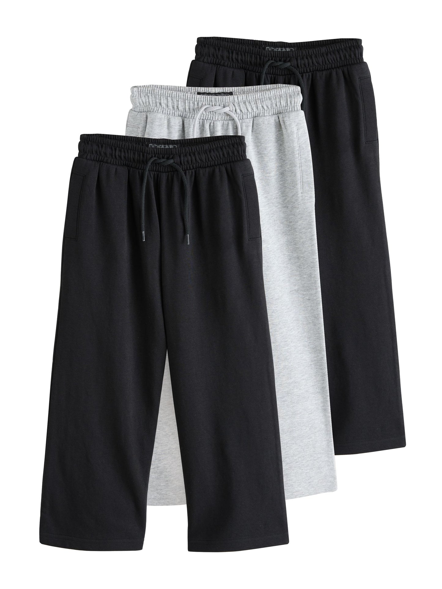 Dsiney Kidz - Grey and Black Wide Fit Joggers 3 Pack (3-16yrs) image 7