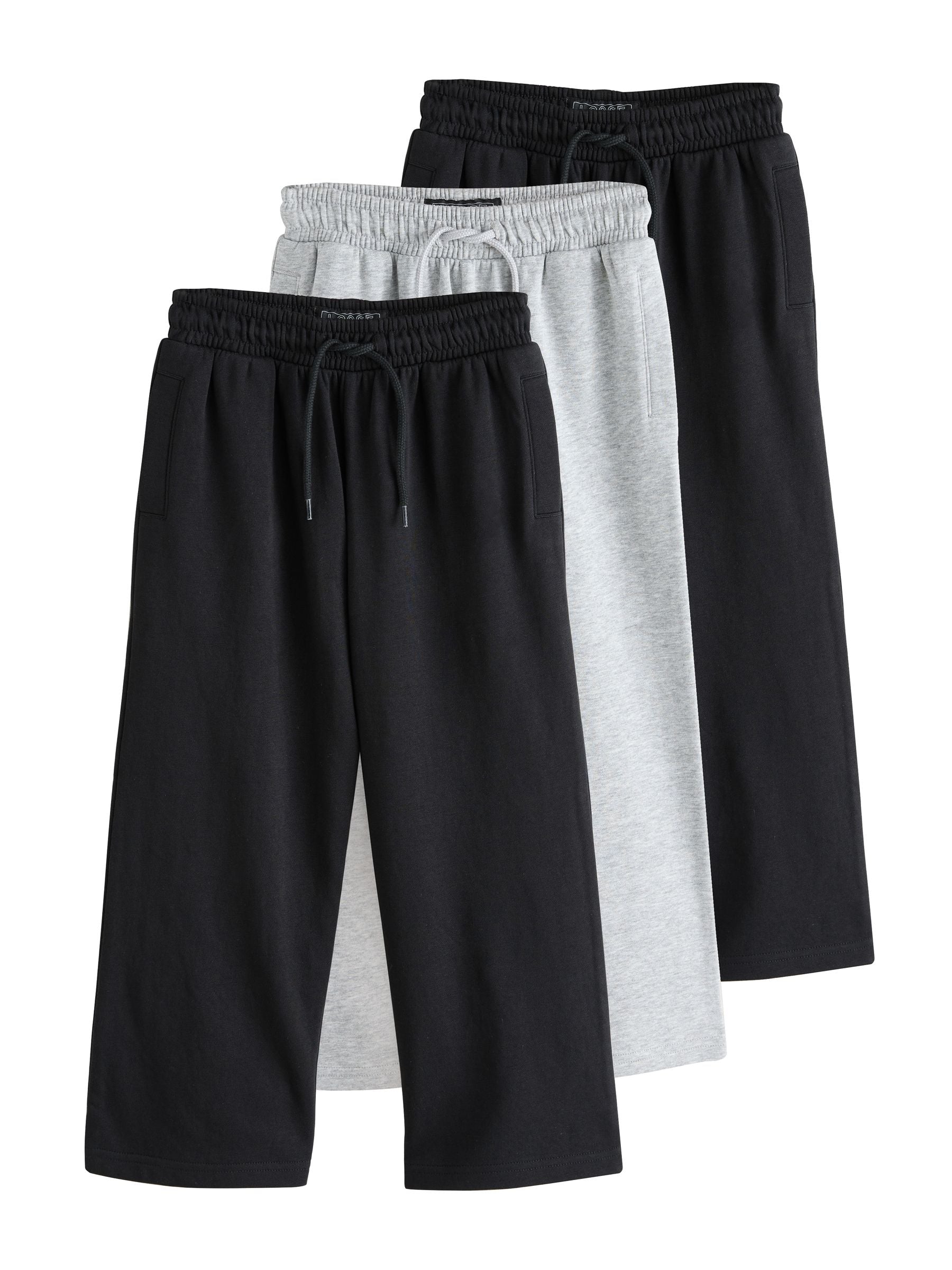 Dsiney Kidz - Grey and Black Wide Fit Joggers 3 Pack (3-16yrs) image 7