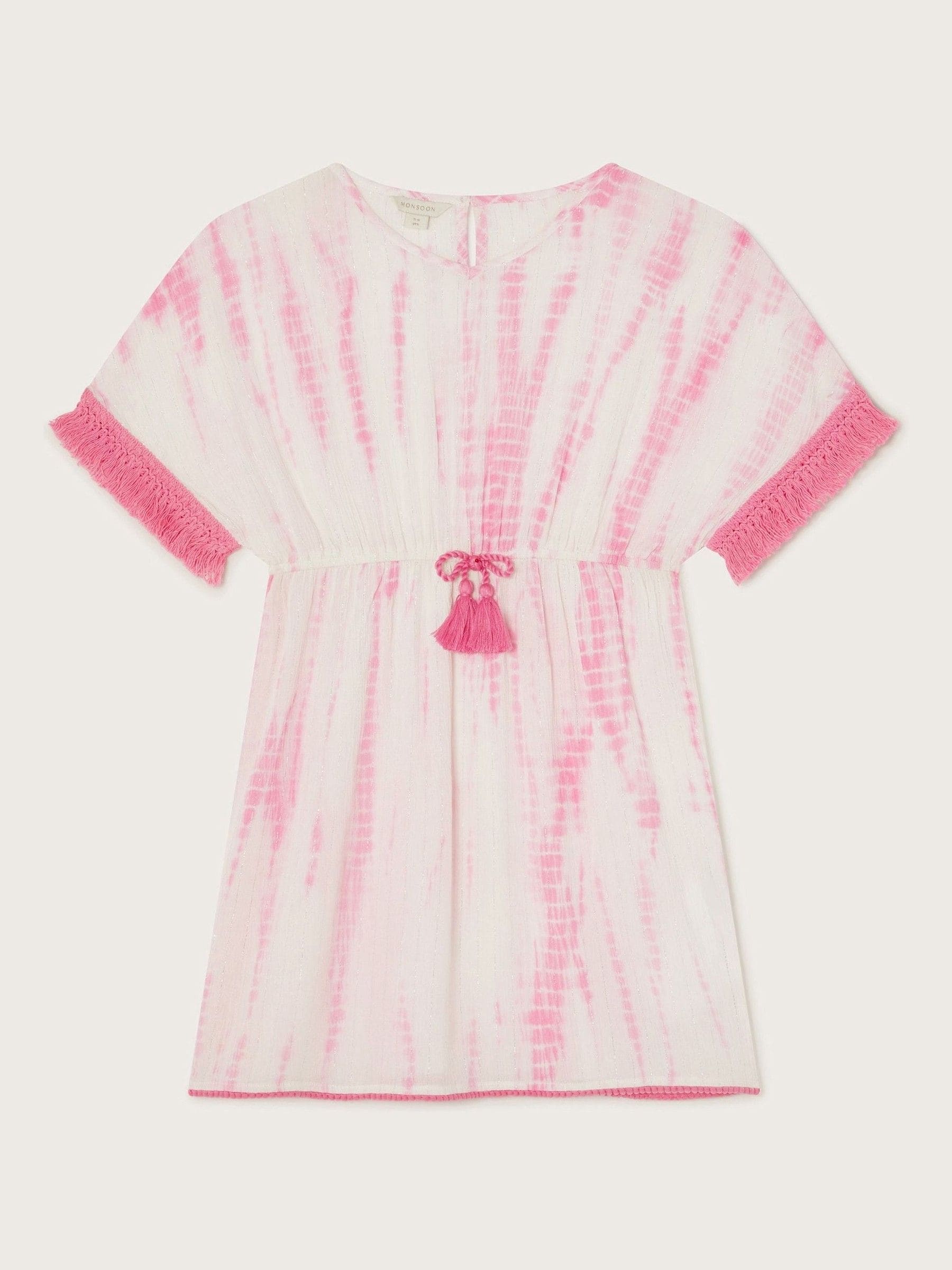 Monsoon Pink Tie Dye Metallic Kaftan image 1