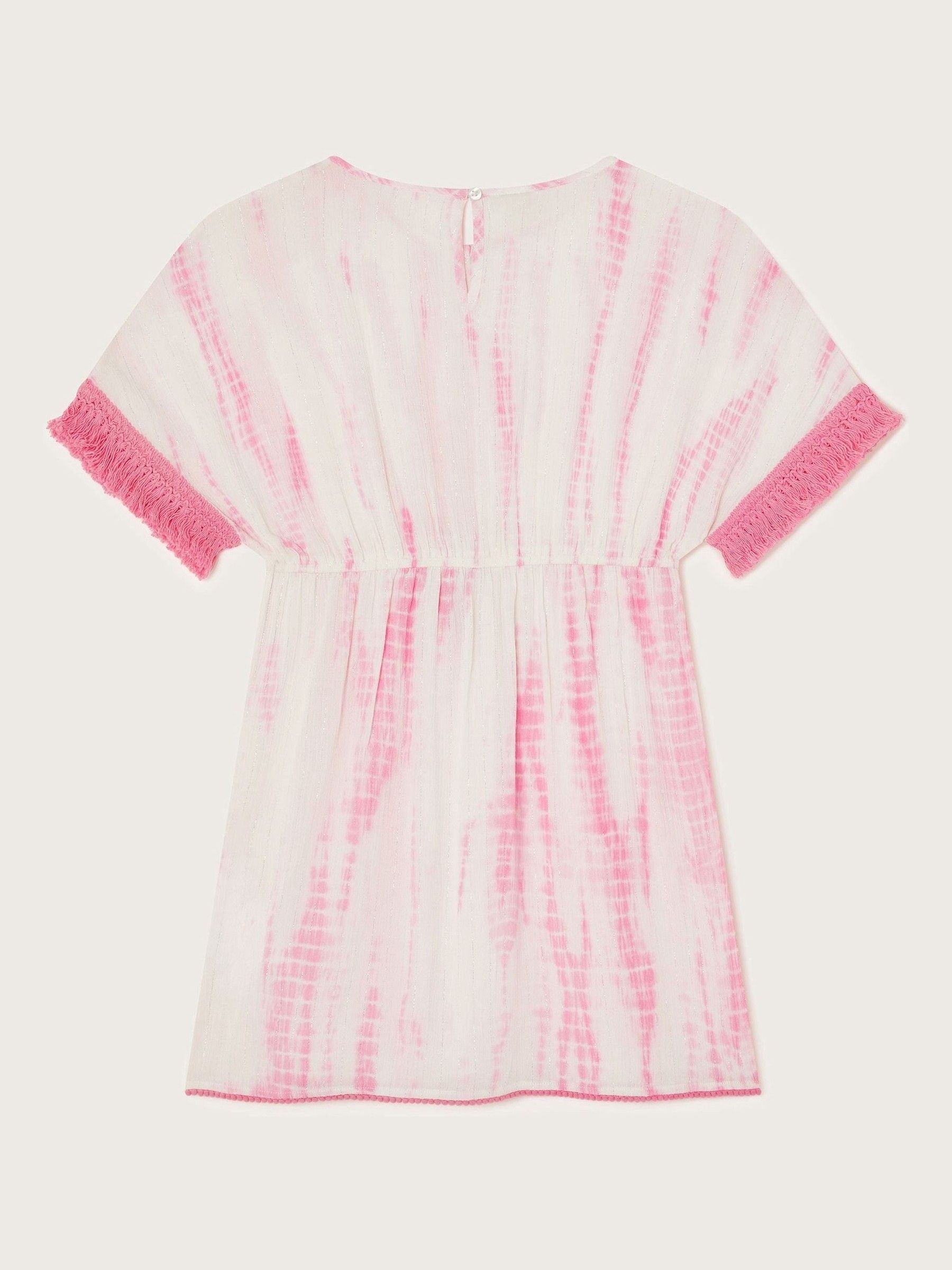 Monsoon Pink Tie Dye Metallic Kaftan image 2