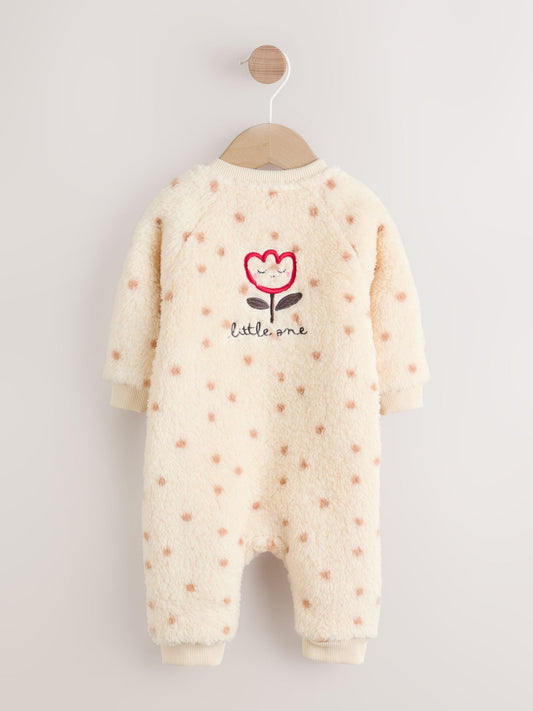Spot Heavyweight Fleece Baby Sleepsuit image 3