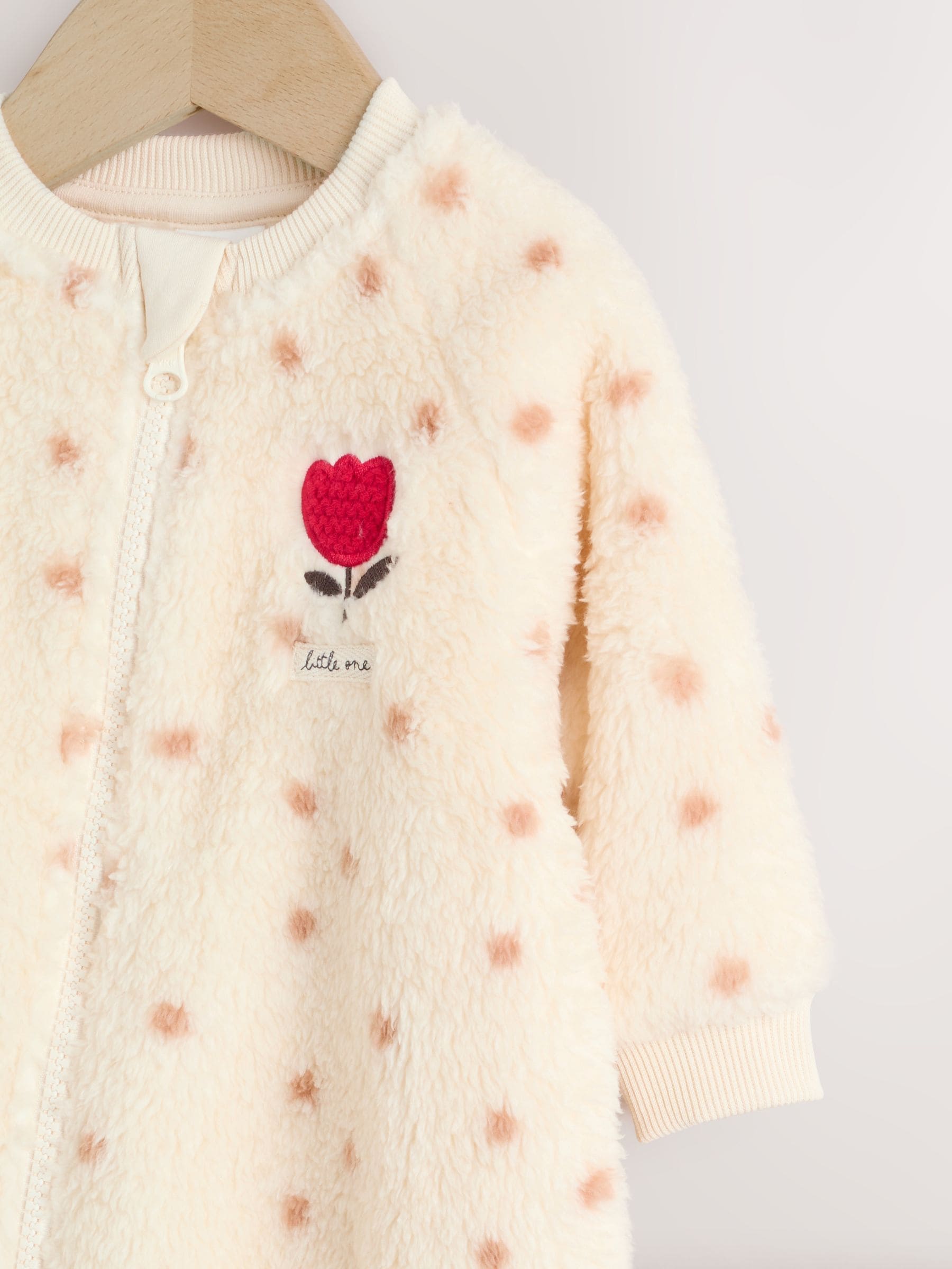 Spot Heavyweight Fleece Baby Sleepsuit image 3