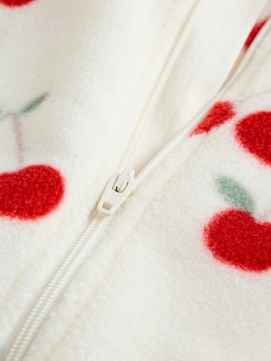 Red Cherry 2 Pack Micro Fleece Two Way Zip Baby Sleepsuits image 3
