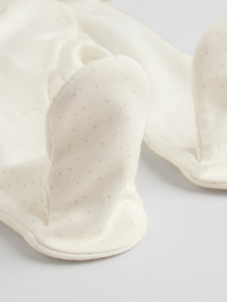 Ecru Fairy Mouse 3 Pack Baby Sleepsuits (0-2yrs)