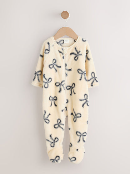 Bow Baby Fleece Sleepsuit
