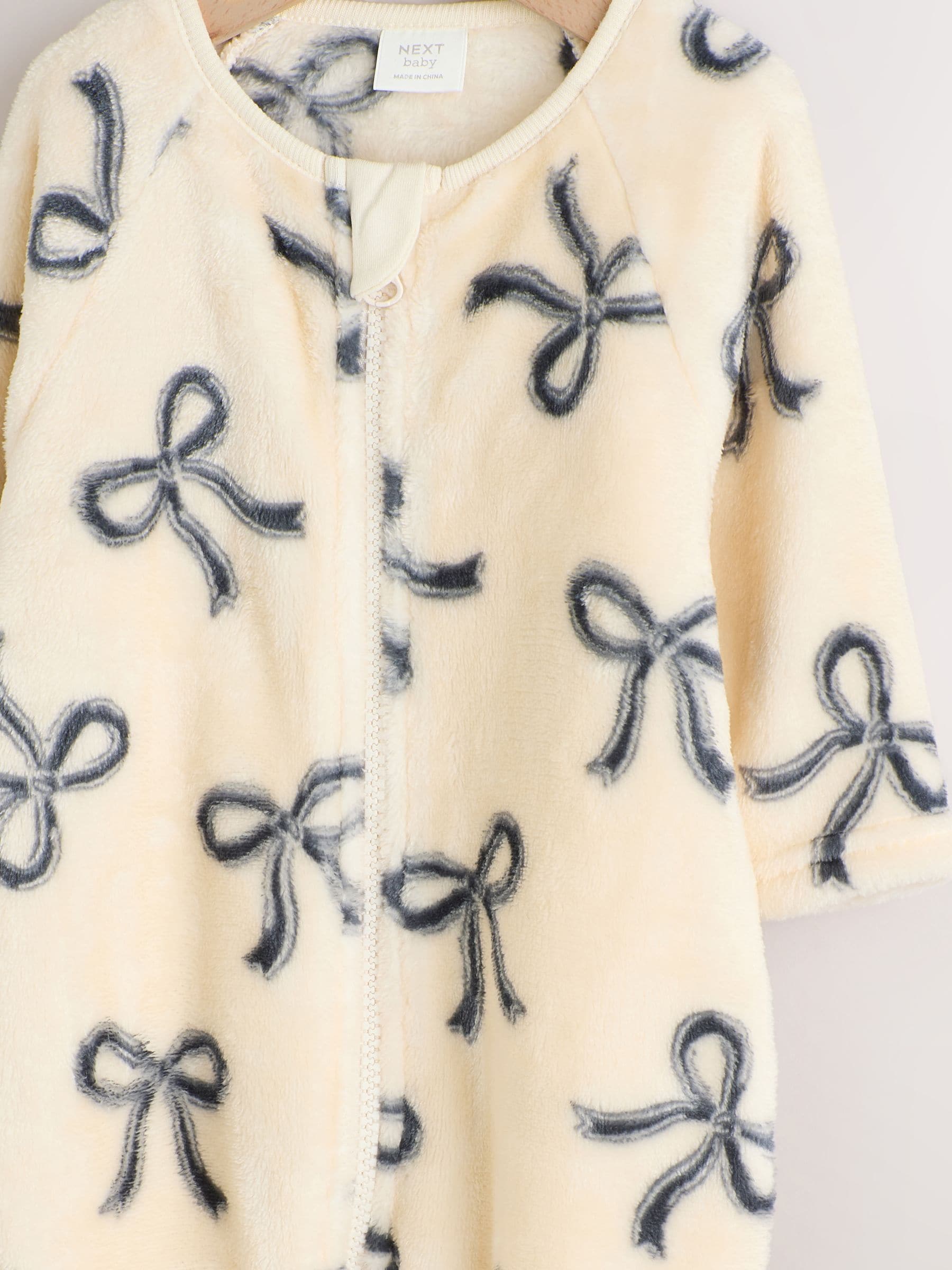 Bow Baby Fleece Sleepsuit image 3