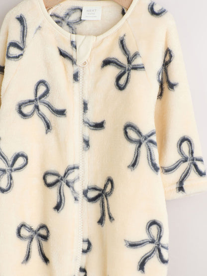 Bow Baby Fleece Sleepsuit image 3