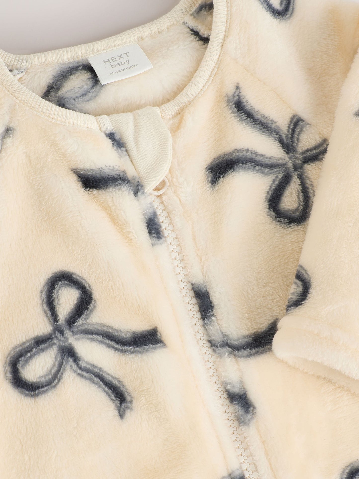 Bow Baby Fleece Sleepsuit