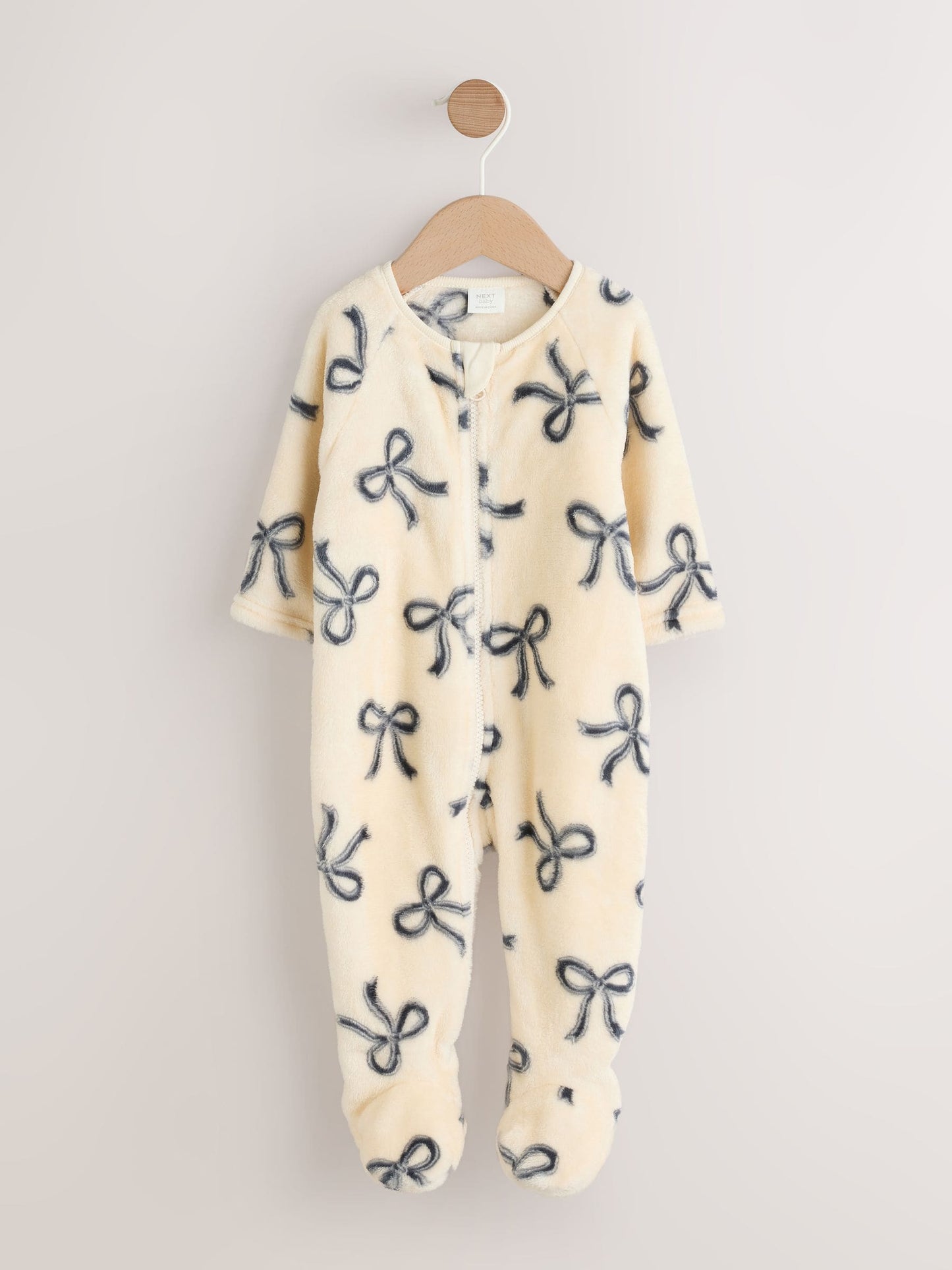 Bow Baby Fleece Sleepsuit image 1