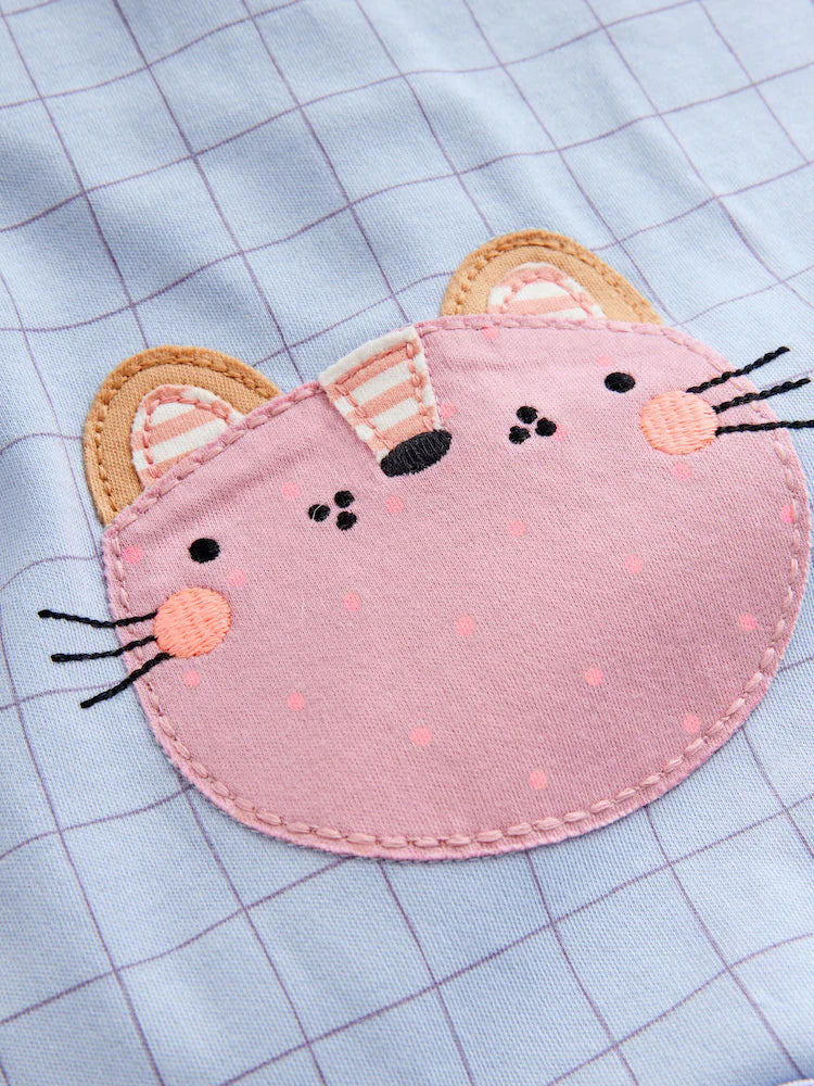 Pink Animal Character Two Way Zip Baby Sleepsuits 5 Pack