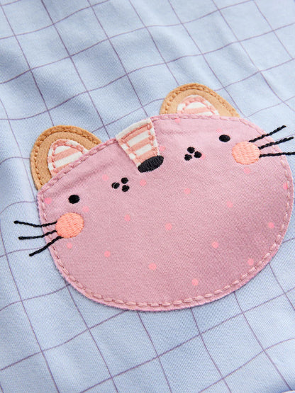 Pink Animal Character Two Way Zip Baby Sleepsuits 5 Pack