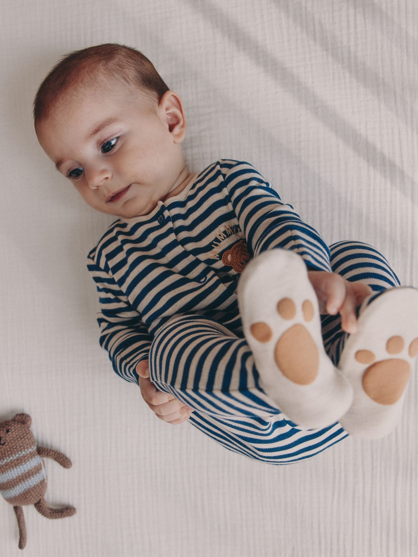 Navy Stripe Mummys Little Cub Baby Family Sleepsuit (0-2yrs) image 2
