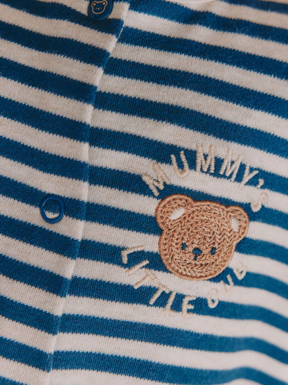 Navy Stripe Mummys Little Cub Baby Family Sleepsuit (0-2yrs) image 4