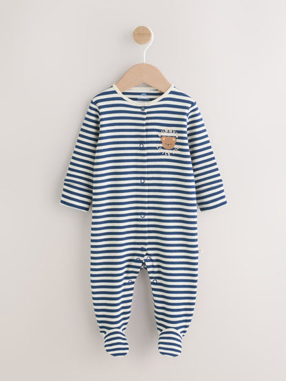 Navy Stripe Mummys Little Cub Baby Family Sleepsuit (0-2yrs)