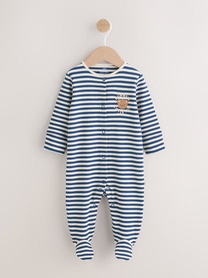 Navy Stripe Mummys Little Cub Baby Family Sleepsuit (0-2yrs) image 5