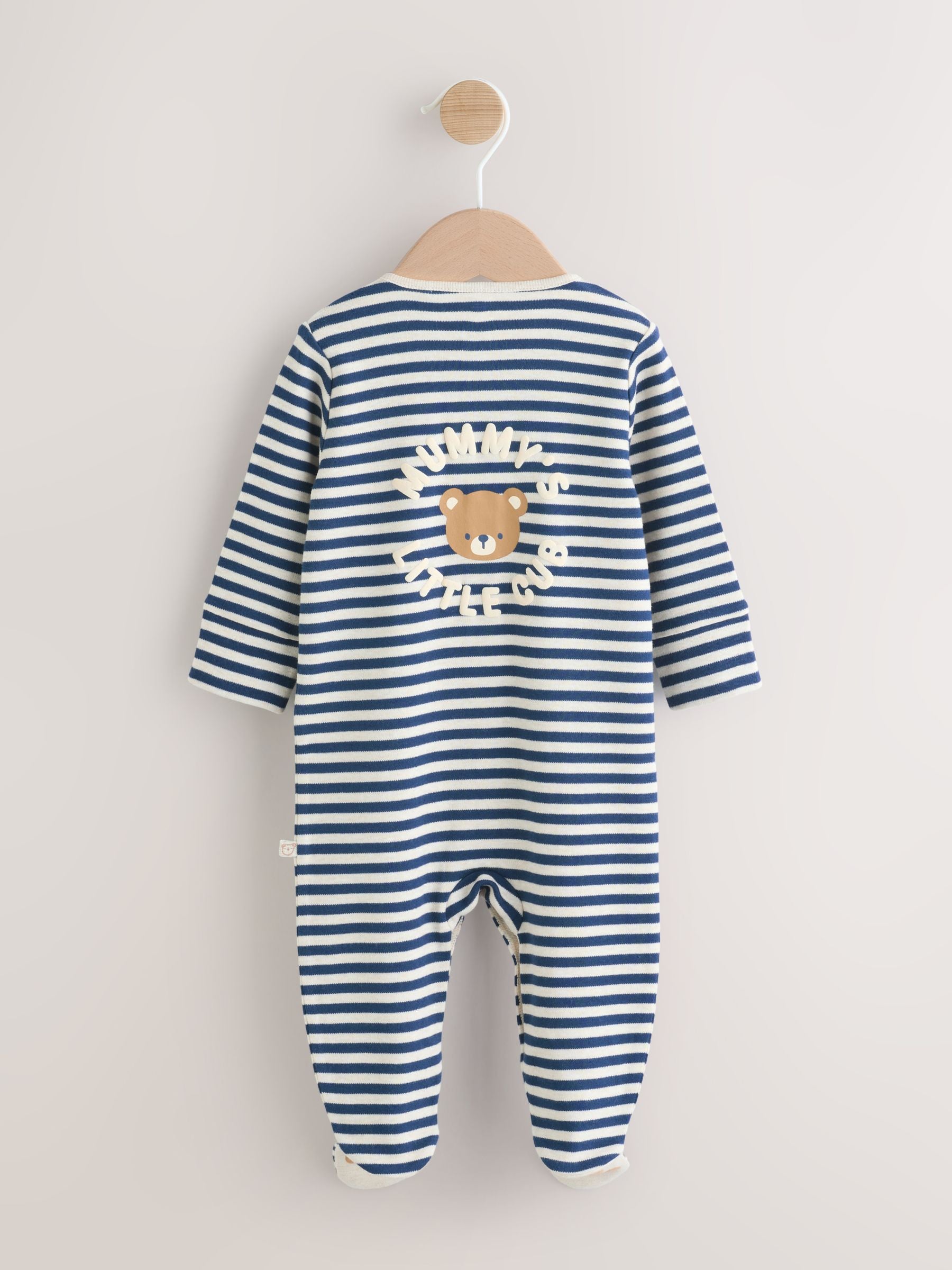 Navy Stripe Mummys Little Cub Baby Family Sleepsuit (0-2yrs) image 6
