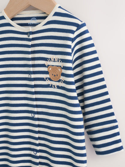Navy Stripe Mummys Little Cub Baby Family Sleepsuit (0-2yrs)