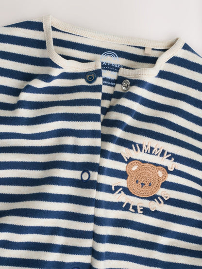 Navy Stripe Mummys Little Cub Baby Family Sleepsuit (0-2yrs)