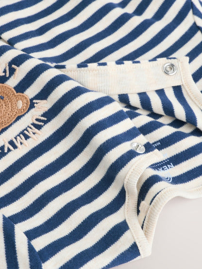 Navy Stripe Mummys Little Cub Baby Family Sleepsuit (0-2yrs)