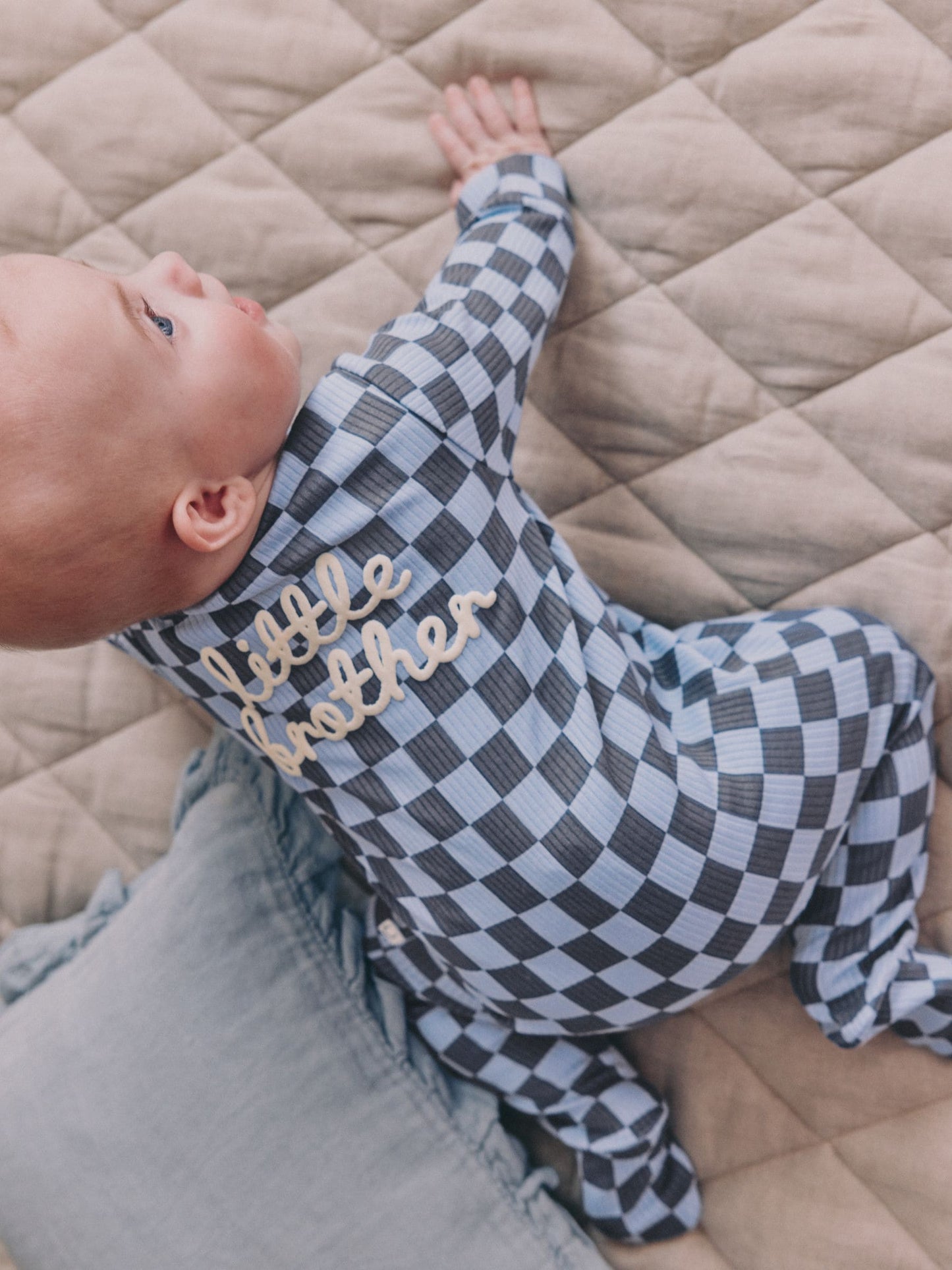 Blue Little Brother Baby Family Sleepsuit (0-2yrs)