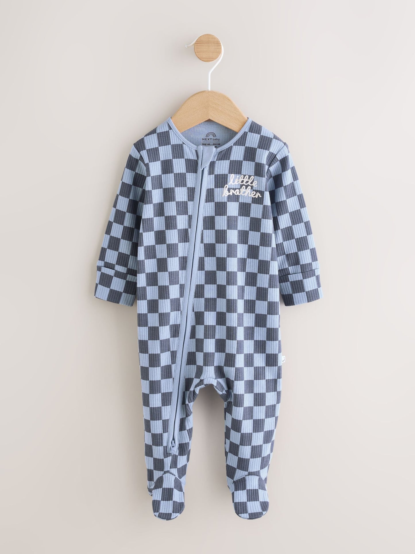 Blue Little Brother Baby Family Sleepsuit (0-2yrs)
