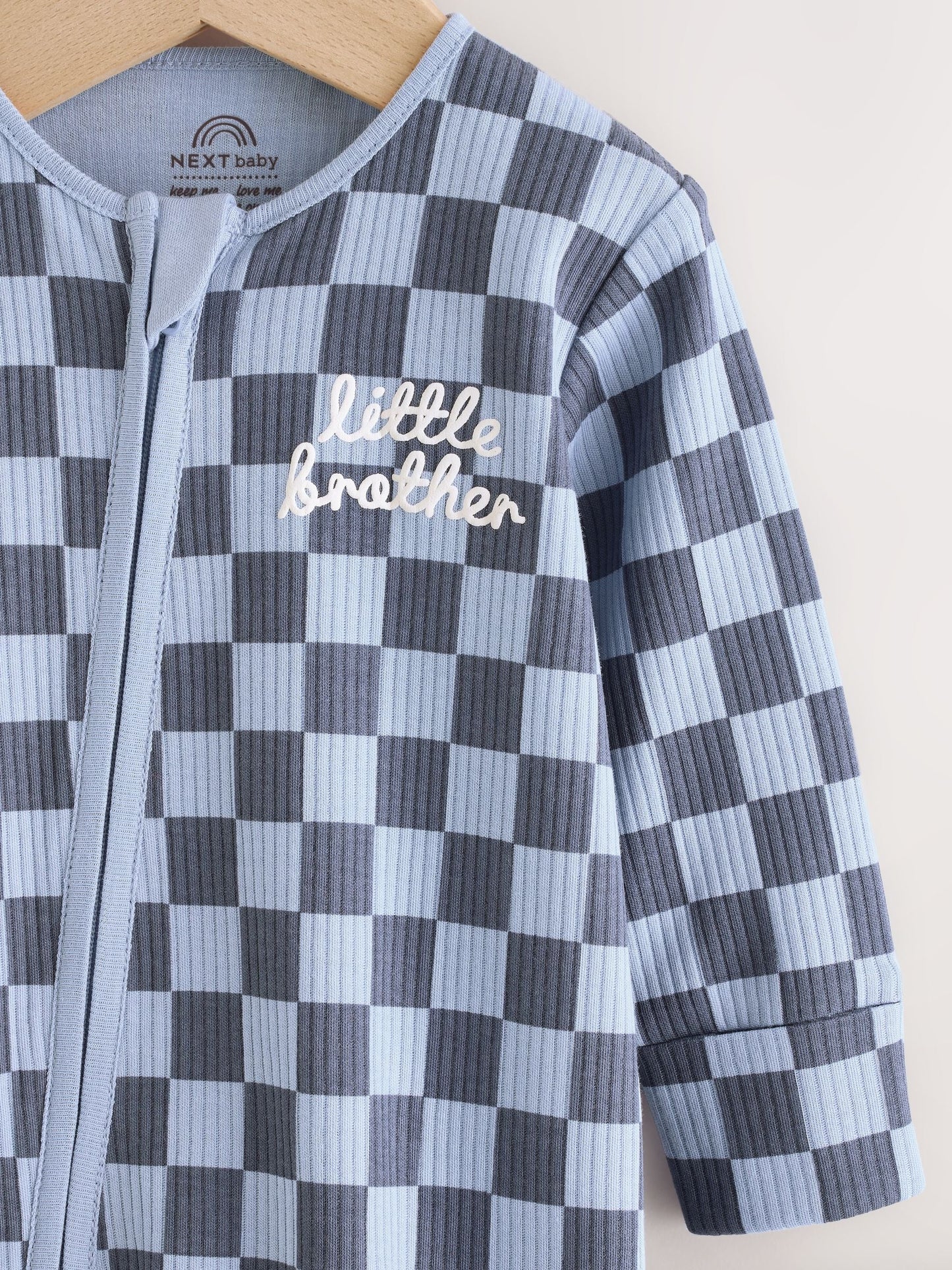 Blue Little Brother Baby Family Sleepsuit (0-2yrs)