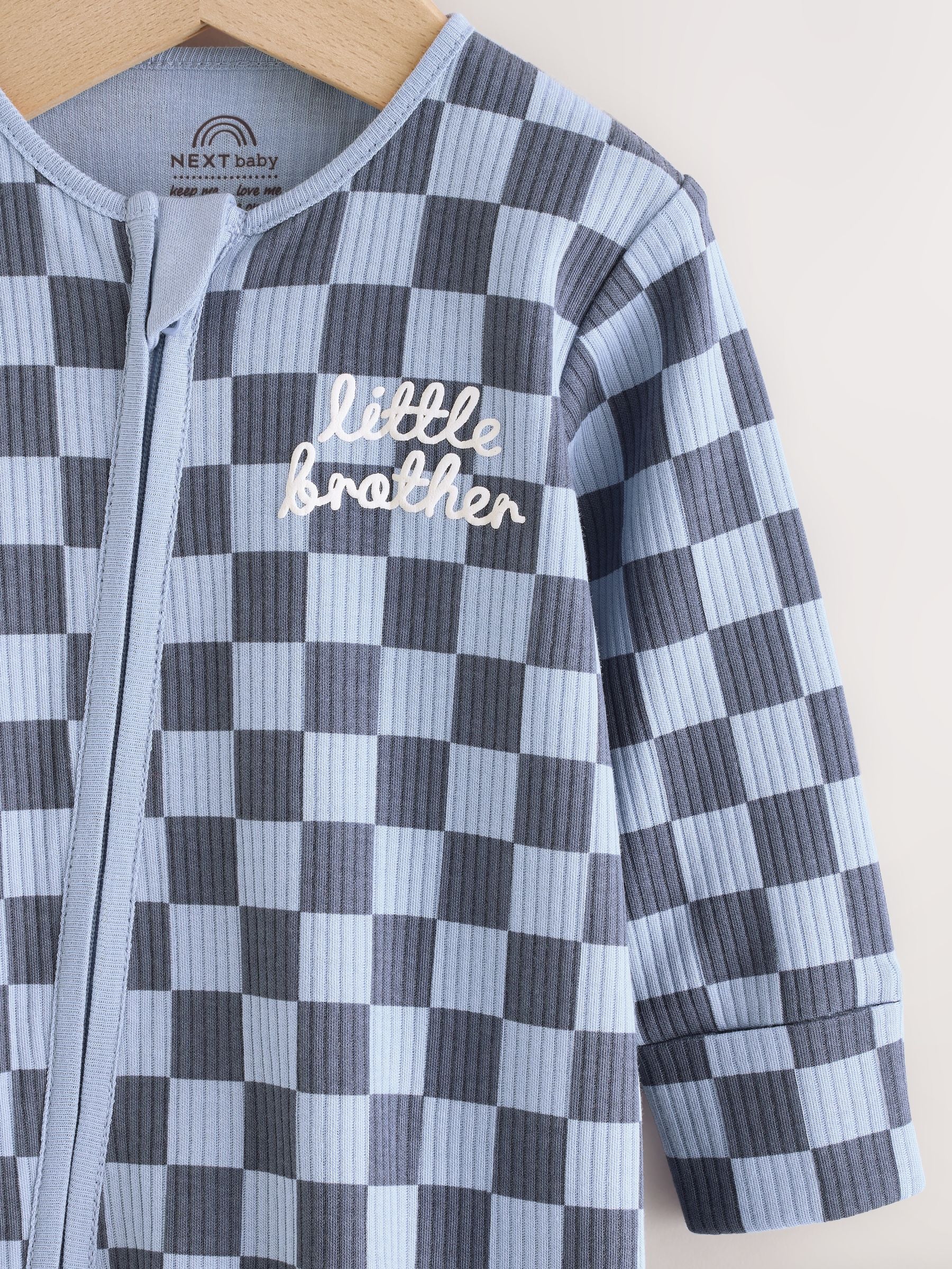 Blue Little Brother Baby Family Sleepsuit (0-2yrs) image 6