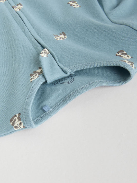 Mineral Blue 100% Cotton Two Way Zip Baby Sleepsuits 5 Pack (0mths-2yrs) image 3