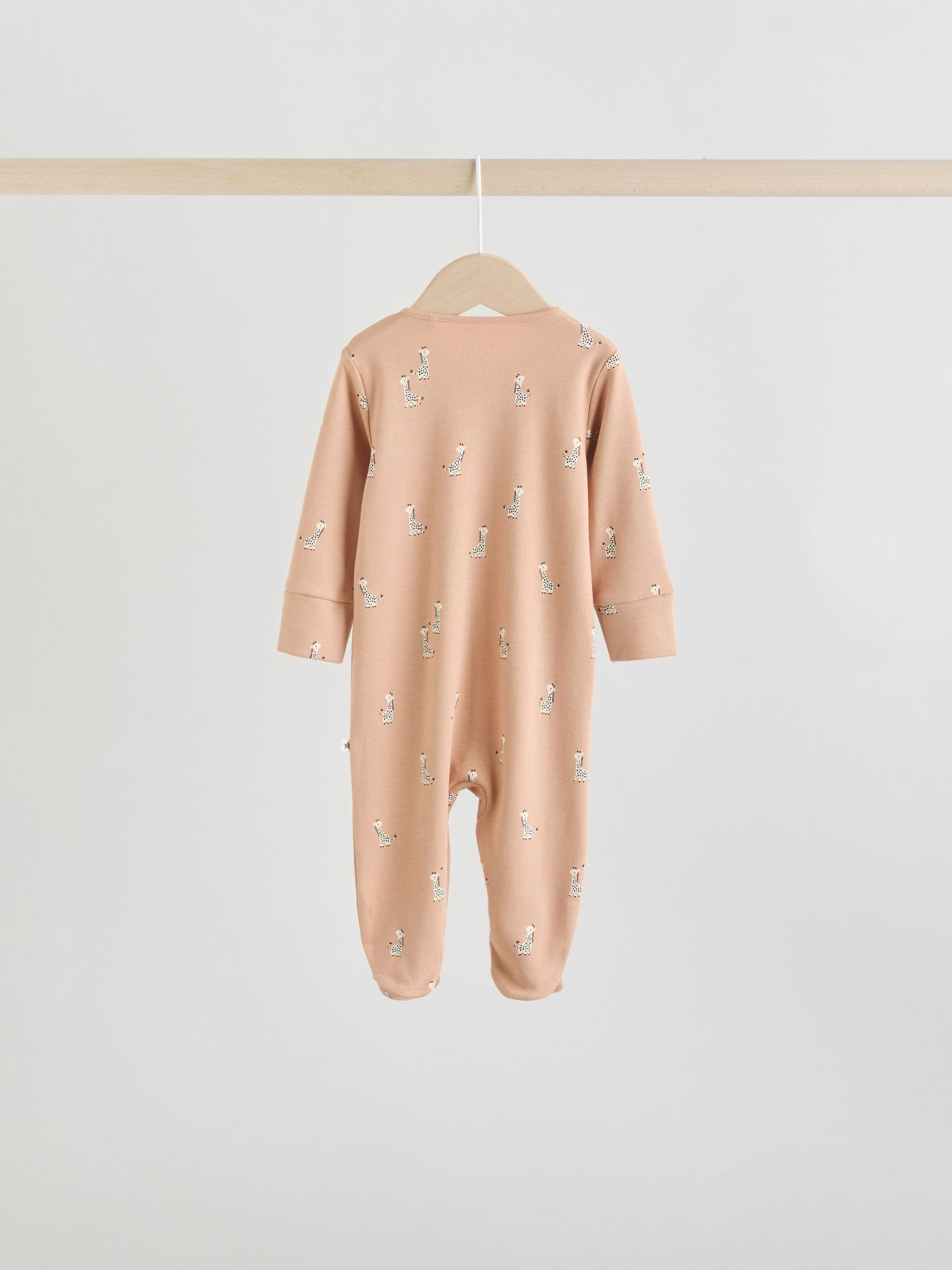Mineral Blue 100% Cotton Two Way Zip Baby Sleepsuits 5 Pack (0mths-2yrs) image 4