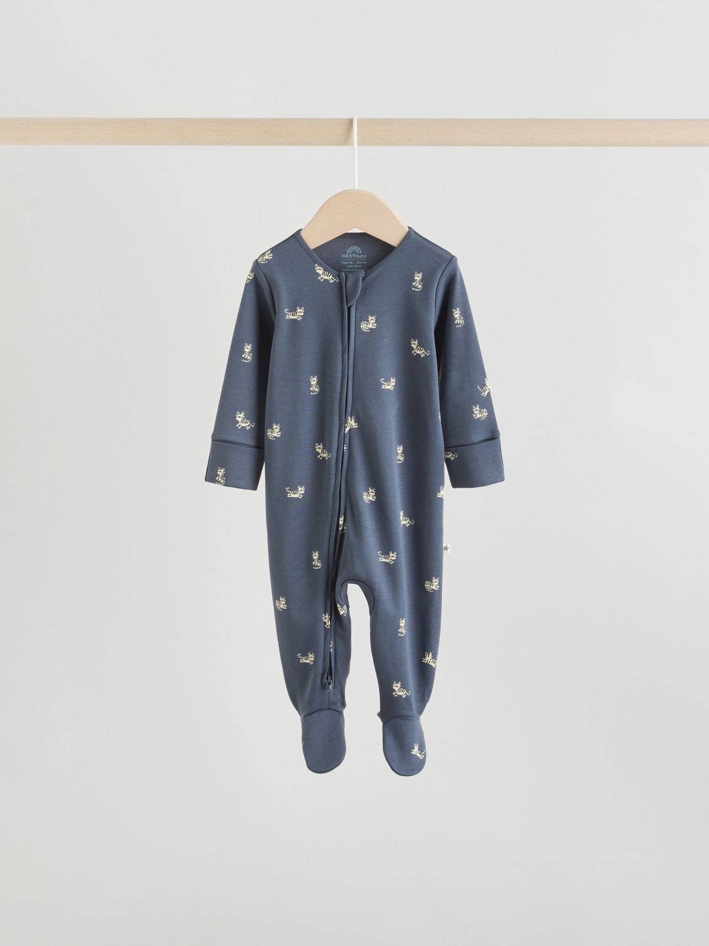Mineral Blue 100% Cotton Two Way Zip Baby Sleepsuits 5 Pack (0mths-2yrs) image 7