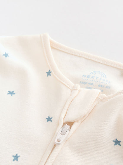 Blue Baby Two Way Zip Sleepsuits 3 Pack (0-2yrs) image 4