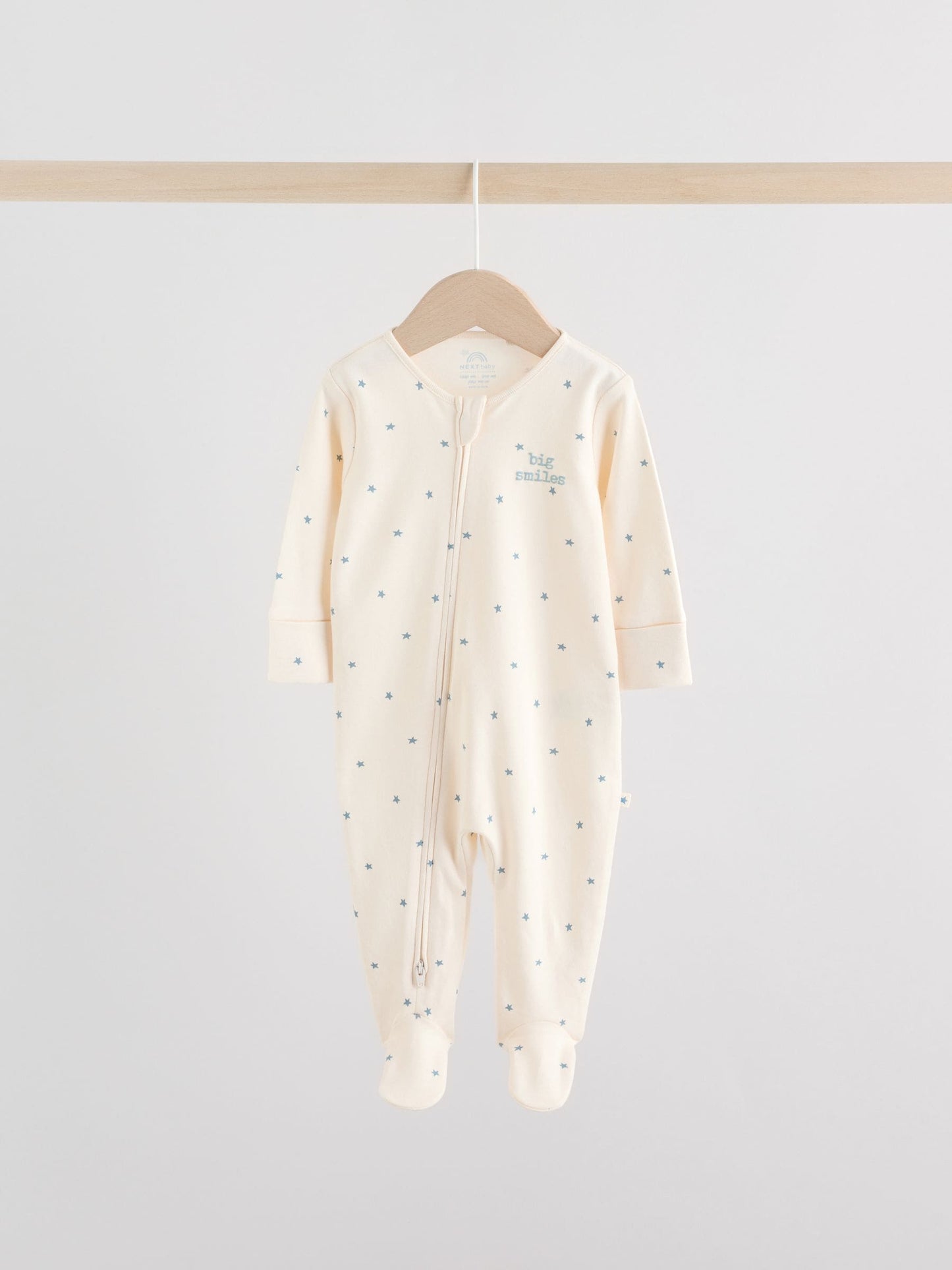 Blue Baby Two Way Zip Sleepsuits 3 Pack (0-2yrs) image 2