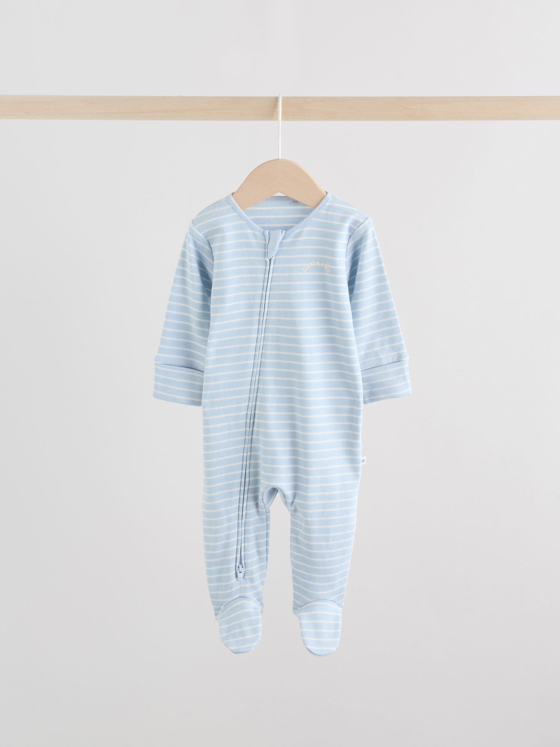 Blue Baby Two Way Zip Sleepsuits 3 Pack (0-2yrs) image 3