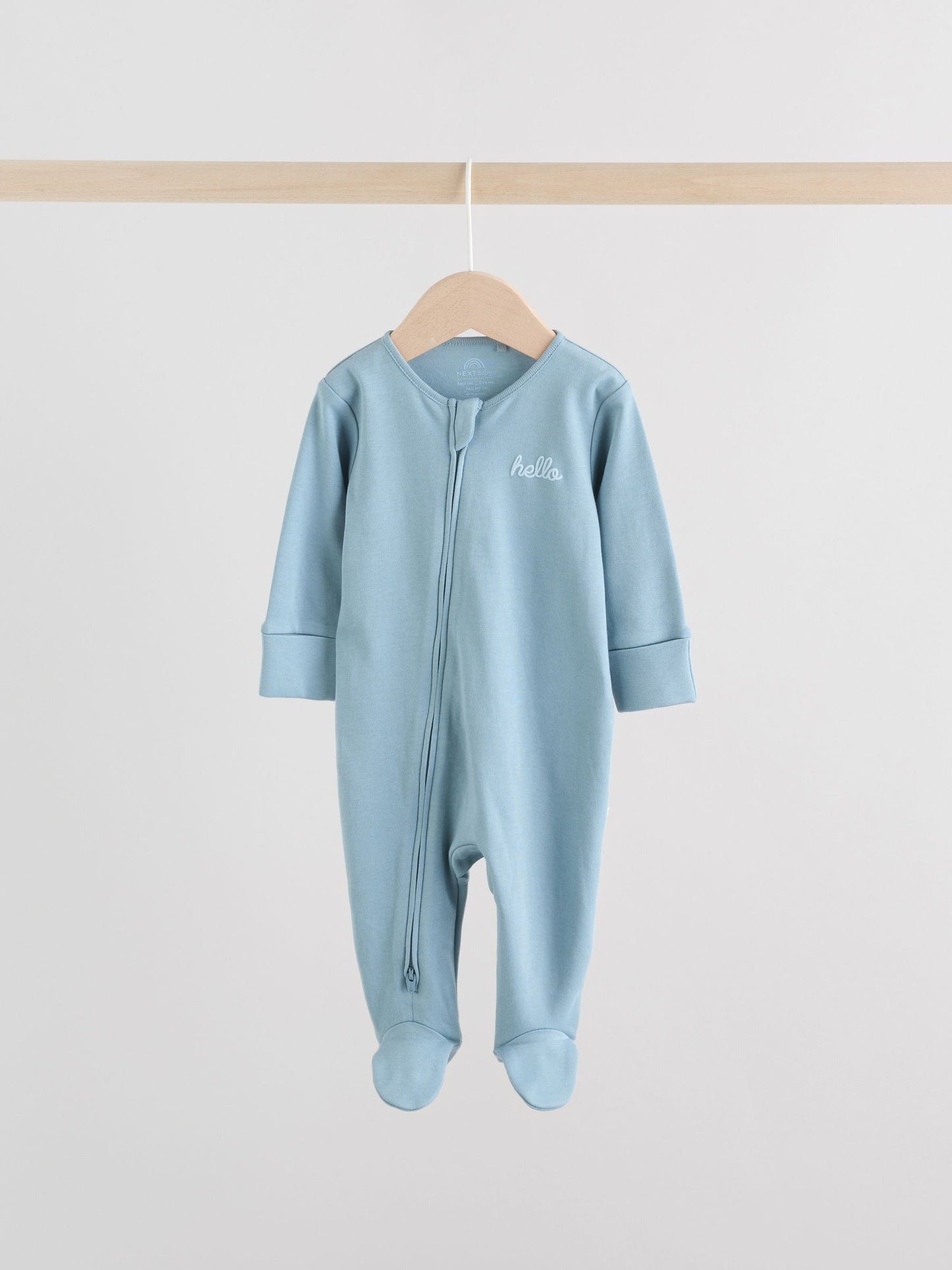 Blue Baby Two Way Zip Sleepsuits 3 Pack (0-2yrs)