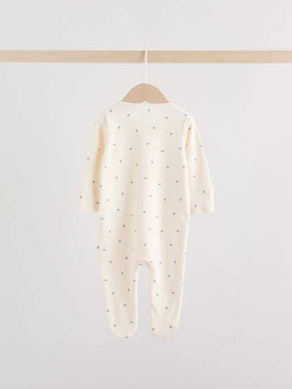 Blue Baby Two Way Zip Sleepsuits 3 Pack (0-2yrs)