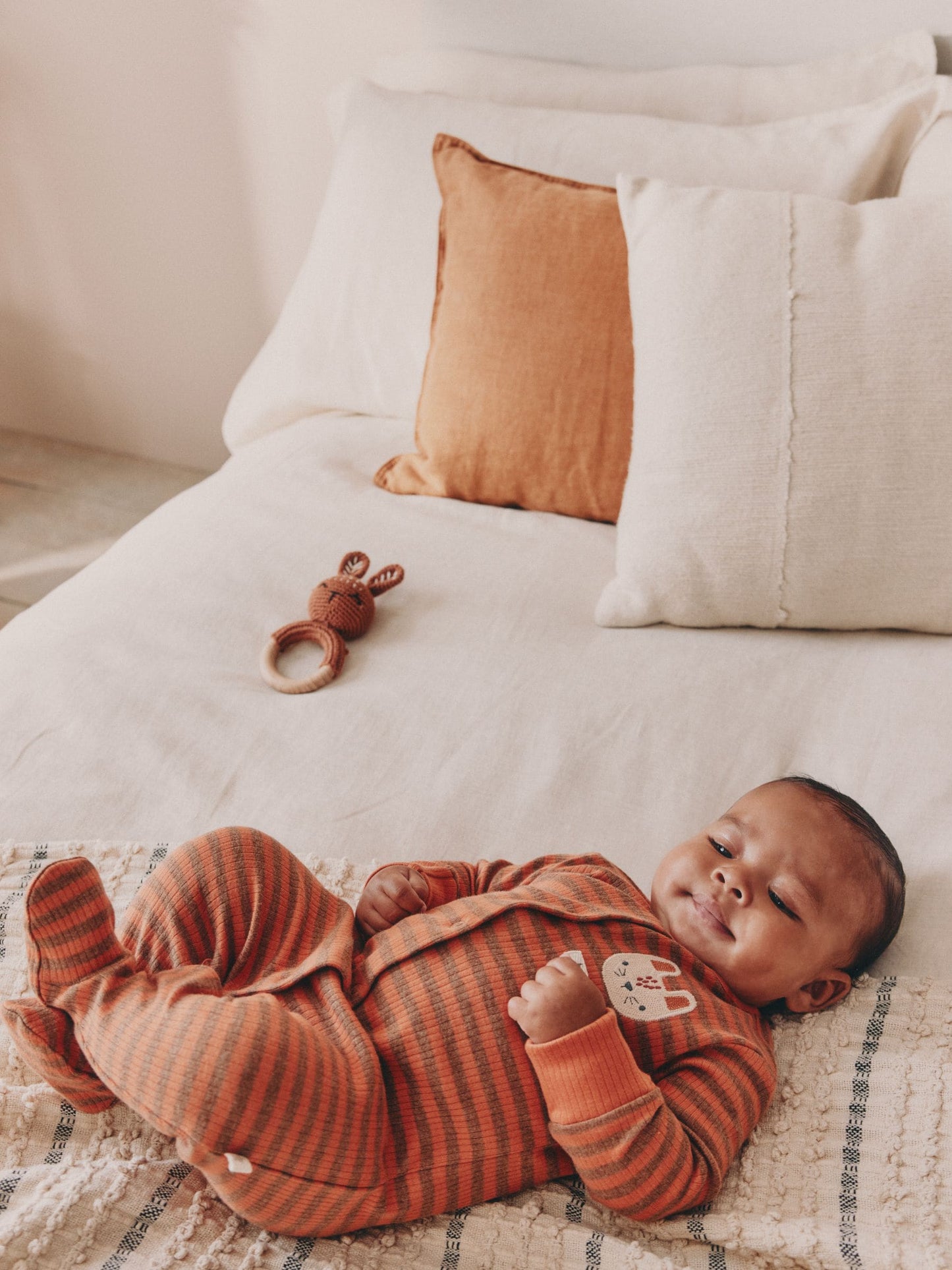 Orange Stripe Baby Sleepsuit (0mths-2yrs)