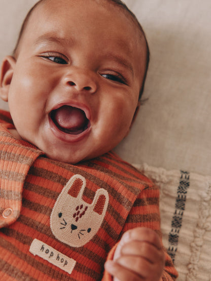 Orange Stripe Baby Sleepsuit (0mths-2yrs)