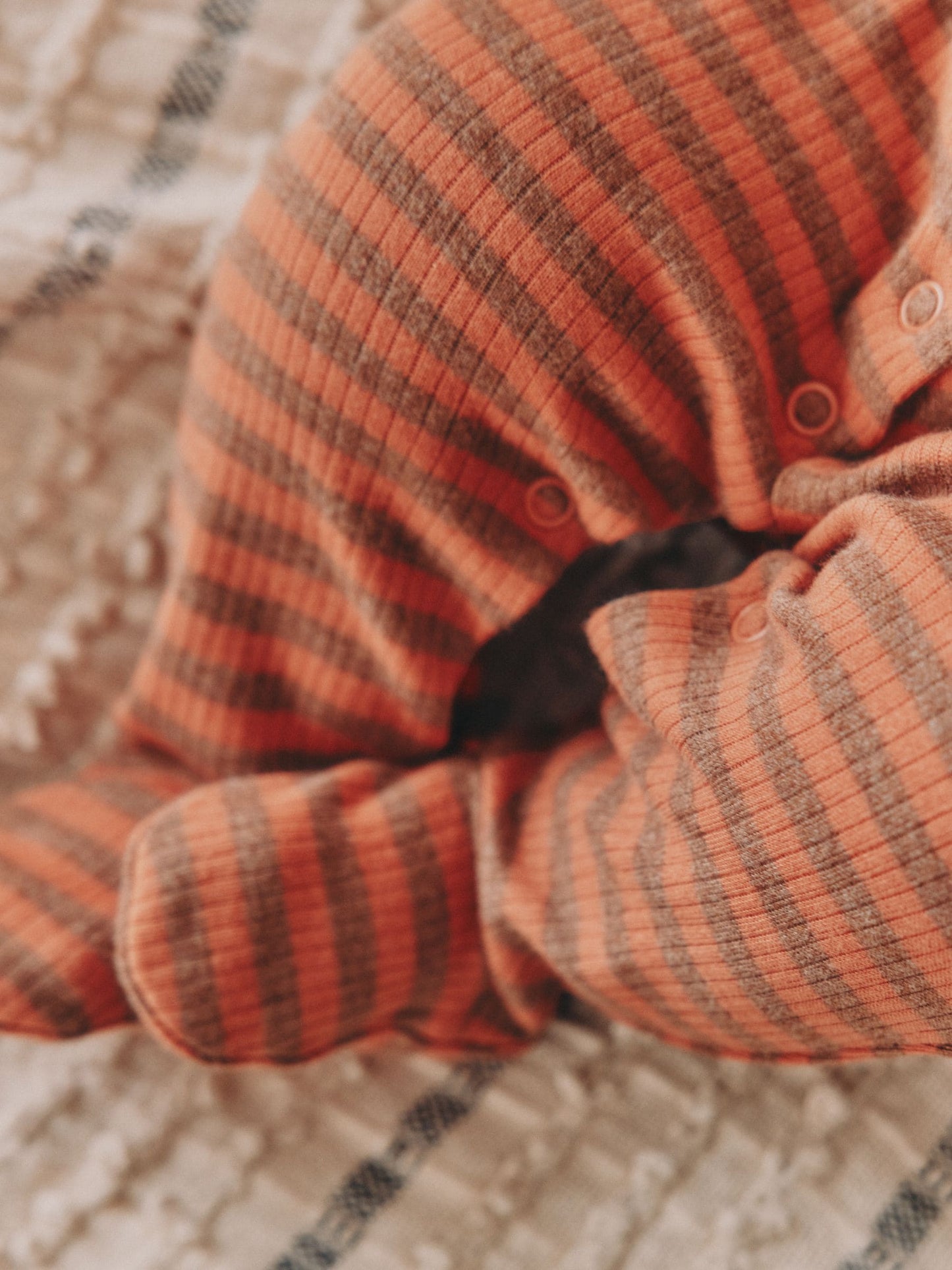 Orange Stripe Baby Sleepsuit (0mths-2yrs)