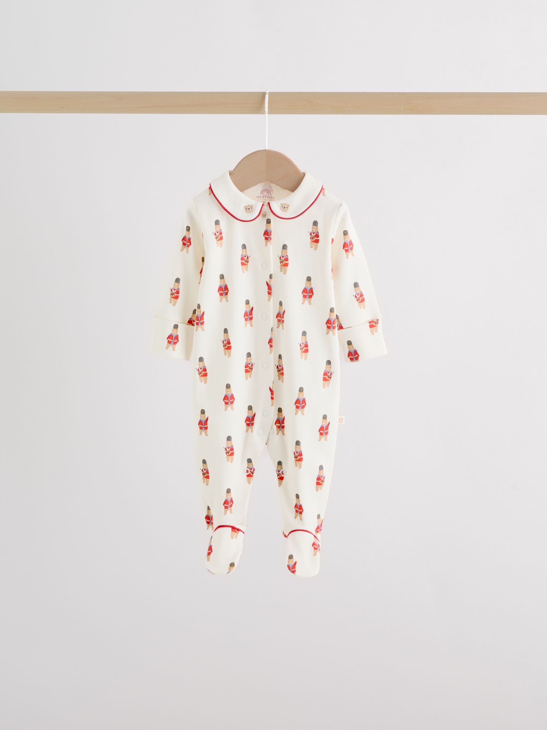 Red Bear Baby Sleepsuits 3 Pack (0-2yrs) image 3