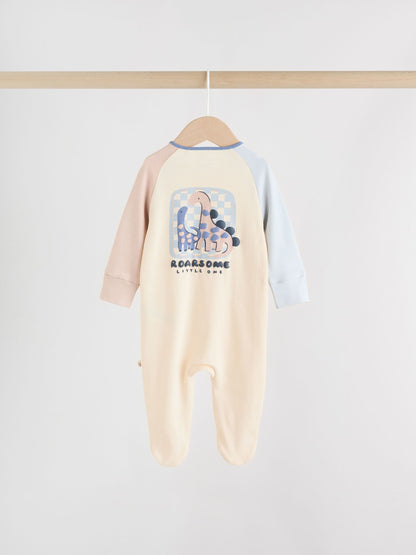 Navy Baby Two Way Zip Sleepsuits 4 Pack (0mths-2yrs)