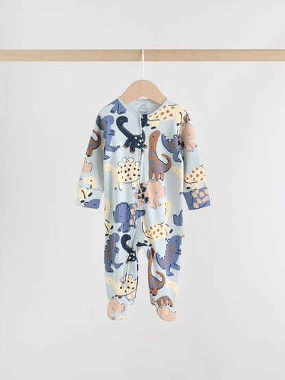 Navy Baby Two Way Zip Sleepsuits 4 Pack (0mths-2yrs)