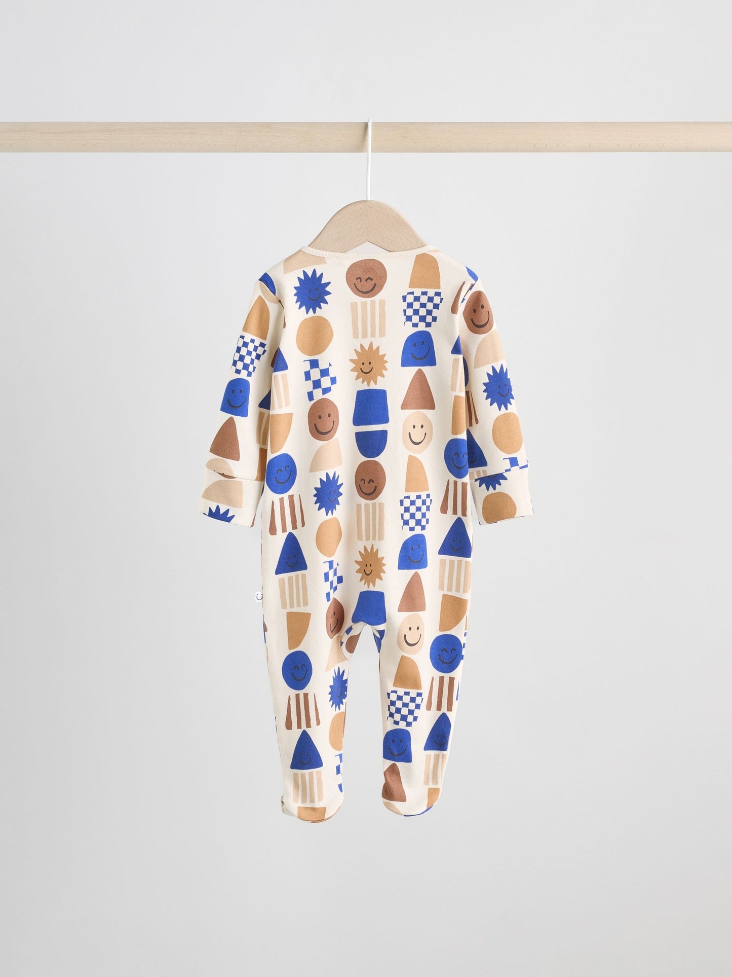 Cobalt Blue Baby Two Way Zip Sleepsuits 3 Pack (0-2yrs)