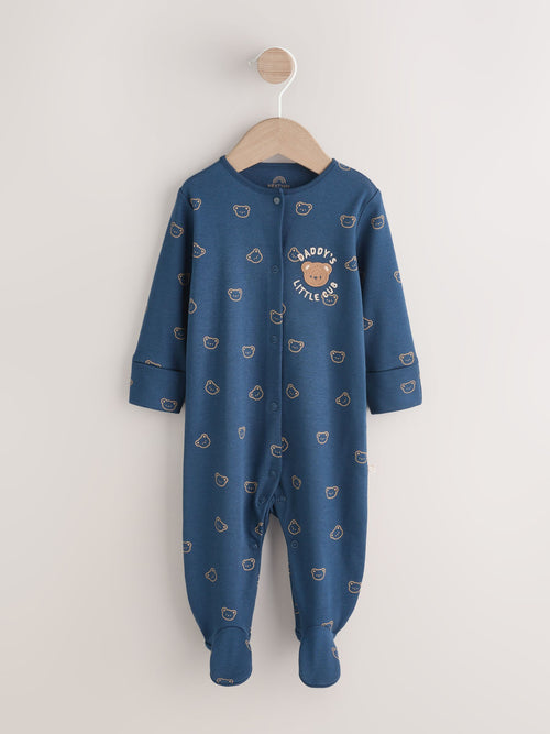 Navy Daddys Little Cub Baby Family Sleepsuit (0-2yrs) image 1