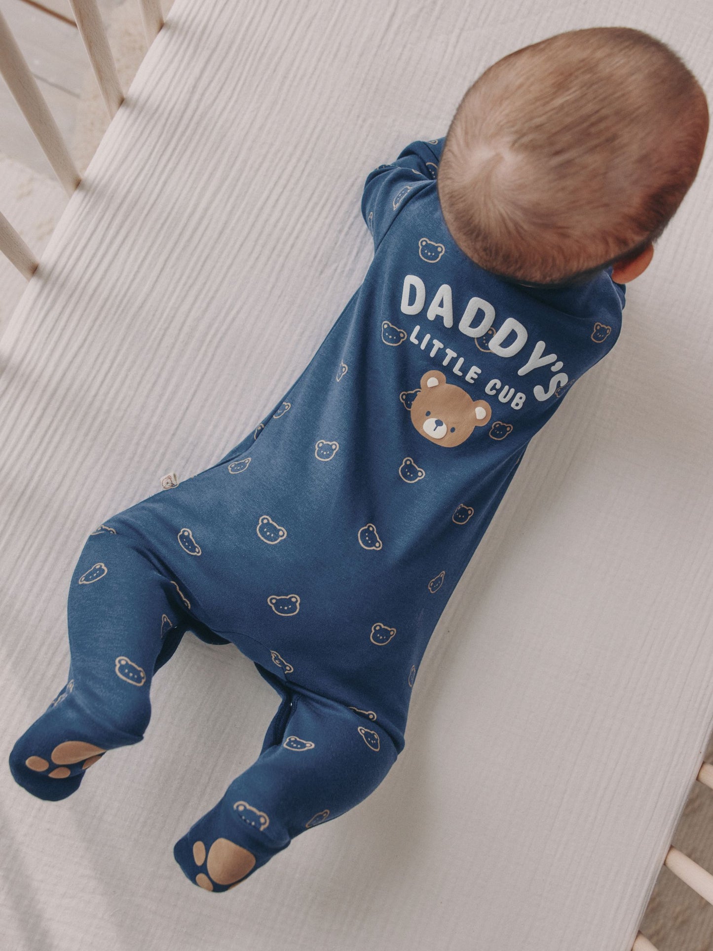 Navy Daddys Little Cub Baby Family Sleepsuit (0-2yrs) image 4