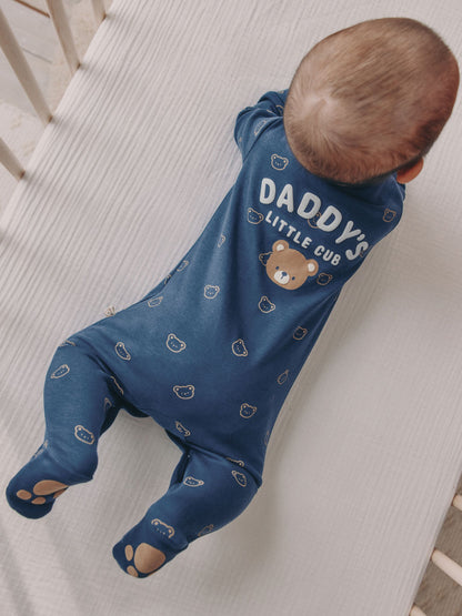 Navy Daddys Little Cub Baby Family Sleepsuit (0-2yrs) image 4